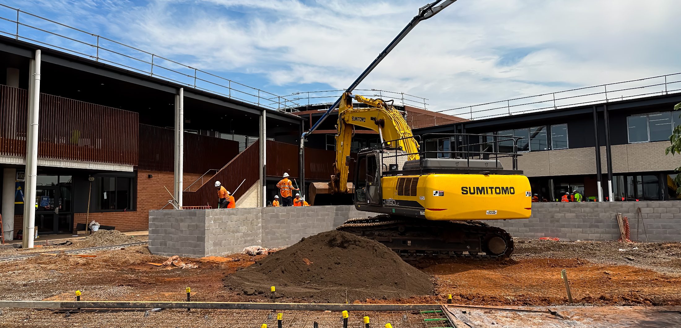 Civil works on a school project supplied by NXT Quarry